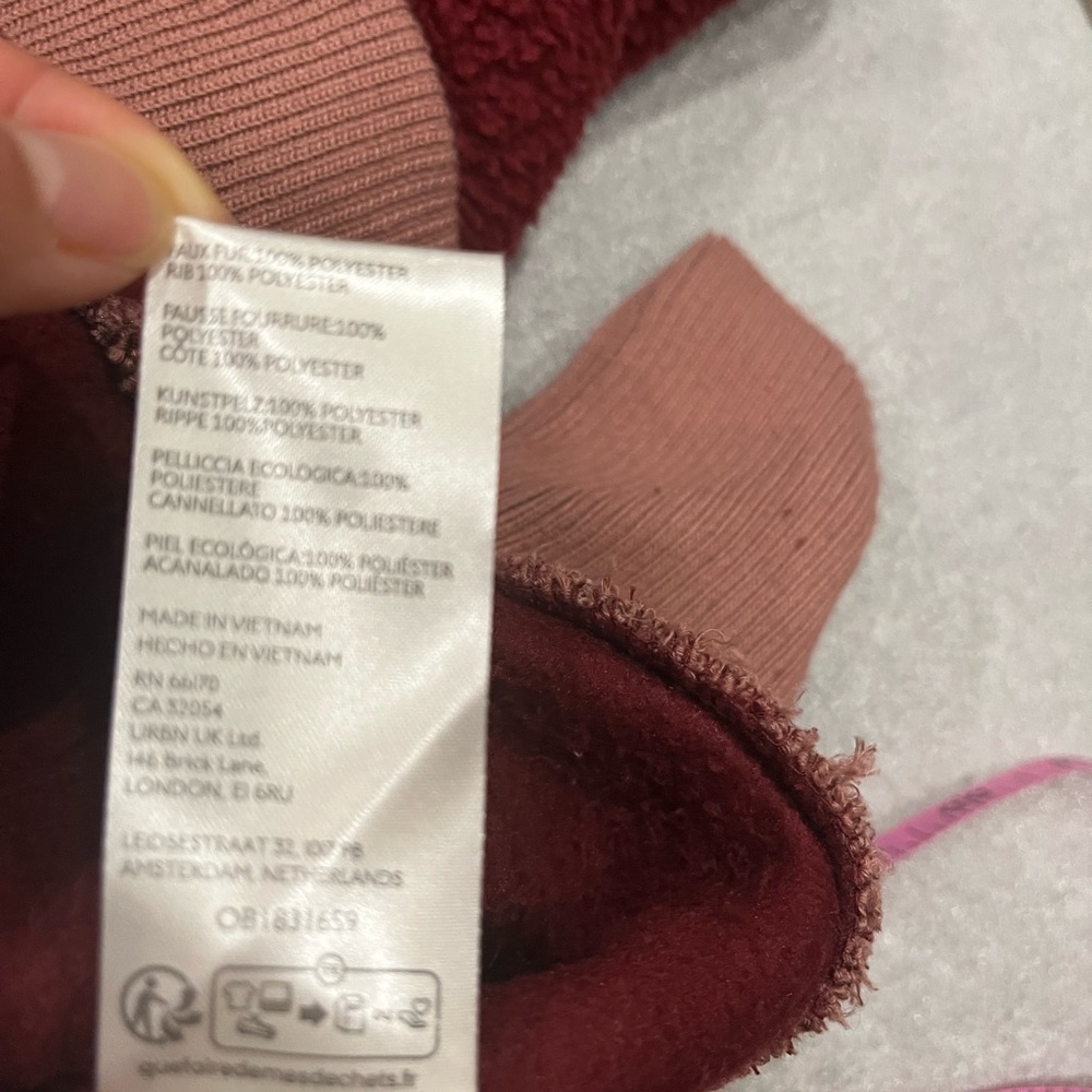 [XS]We The Free Burgundy Mulberry Camden Sherpa Pullover Teddy Sweater - Picture 7 of 8